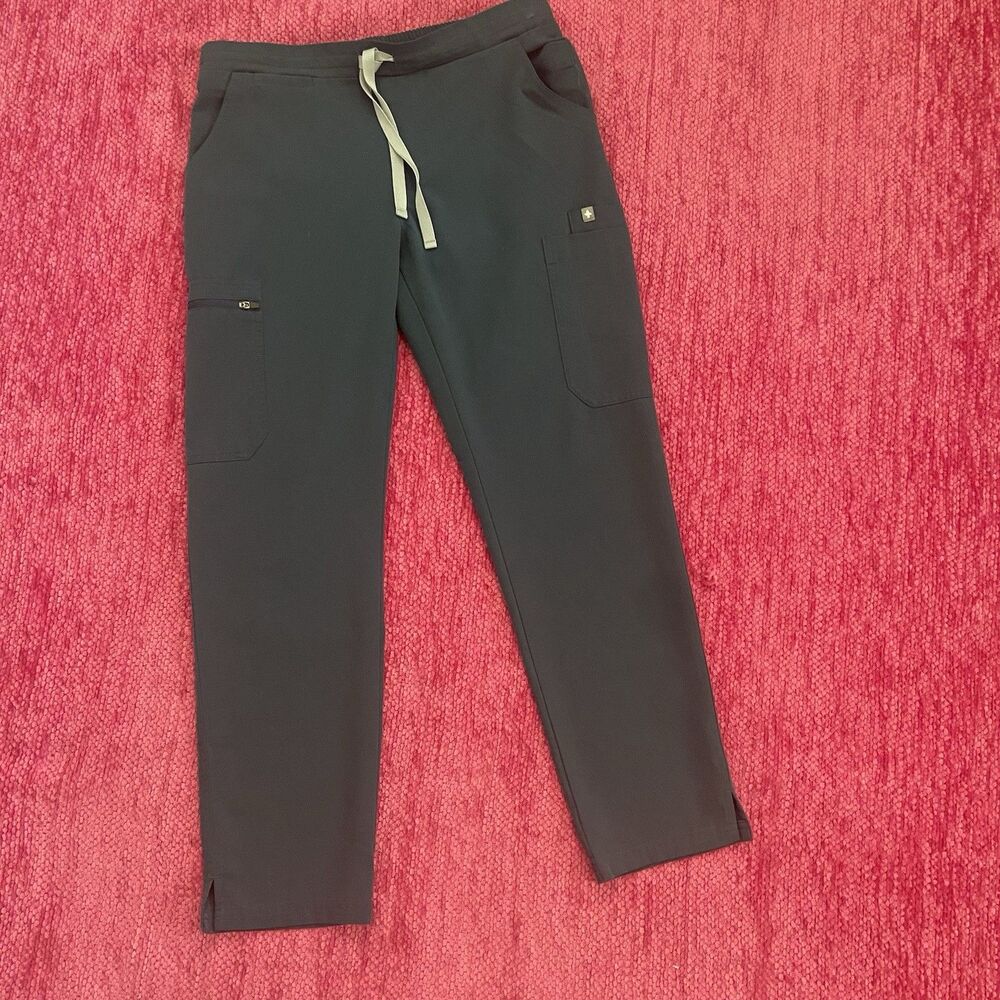 Figs Yola Skinny Scrub Pants Mid Rise Size Small Blue
